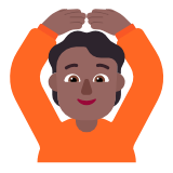 Microsoft(Windows) Person Gesturing Ok: Medium-Dark Skin Tone Emoji