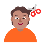 Microsoft(Windows) Person Getting Haircut: Medium Skin Tone Emoji