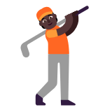 Microsoft(Windows) Person Golfing: Dark Skin Tone Emoji