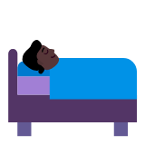 Microsoft(Windows) Person In Bed: Dark Skin Tone Emoji