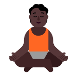 Microsoft(Windows) Person In Lotus Position: Dark Skin Tone Emoji