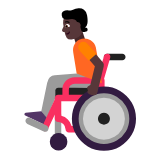 Microsoft(Windows) Person In Manual Wheelchair: Dark Skin Tone Emoji