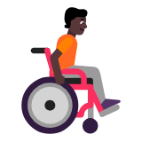 Microsoft(Windows) Person In Manual Wheelchair Facing Right: Dark Skin Tone Emoji