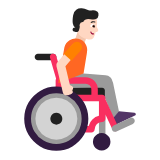 Microsoft(Windows) Person In Manual Wheelchair Facing Right: Light Skin Tone Emoji