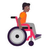 Microsoft(Windows) Person In Manual Wheelchair Facing Right: Medium-Dark Skin Tone Emoji