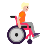 Microsoft(Windows) Person In Manual Wheelchair Facing Right: Medium-Light Skin Tone Emoji