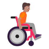 Microsoft(Windows) Person In Manual Wheelchair Facing Right: Medium Skin Tone Emoji