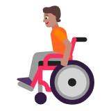 Microsoft(Windows) Person In Manual Wheelchair: Medium Skin Tone Emoji