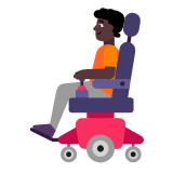 Microsoft(Windows) Person In Motorized Wheelchair: Dark Skin Tone Emoji