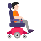 Microsoft(Windows) Person In Motorized Wheelchair Facing Right: Light Skin Tone Emoji