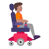 Microsoft(Windows) Person In Motorized Wheelchair Facing Right: Medium Skin Tone Emoji