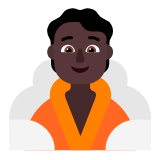 Microsoft(Windows) Person In Steamy Room: Dark Skin Tone Emoji