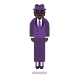 Microsoft(Windows) Person In Suit Levitating: Dark Skin Tone Emoji