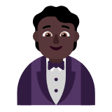 Microsoft(Windows) Person In Tuxedo: Dark Skin Tone Emoji