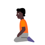 Microsoft(Windows) Person Kneeling: Dark Skin Tone Emoji