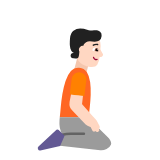 Microsoft(Windows) Person Kneeling Facing Right: Light Skin Tone Emoji