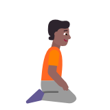 Microsoft(Windows) Person Kneeling Facing Right: Medium-Dark Skin Tone Emoji