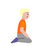 Microsoft(Windows) Person Kneeling Facing Right: Medium-Light Skin Tone Emoji