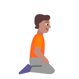 Microsoft(Windows) Person Kneeling Facing Right: Medium Skin Tone Emoji