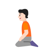 Microsoft(Windows) Person Kneeling: Light Skin Tone Emoji