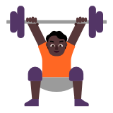 Microsoft(Windows) Person Lifting Weights: Dark Skin Tone Emoji