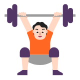 Microsoft(Windows) Person Lifting Weights: Light Skin Tone Emoji