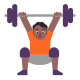 Microsoft(Windows) Person Lifting Weights: Medium-Dark Skin Tone Emoji