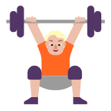 Microsoft(Windows) Person Lifting Weights: Medium-Light Skin Tone Emoji