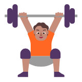 Microsoft(Windows) Person Lifting Weights: Medium Skin Tone Emoji