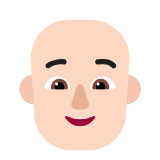 Microsoft(Windows) Person: Light Skin Tone, Bald Emoji