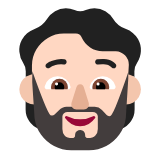 Microsoft(Windows) Person: Light Skin Tone, Beard Emoji