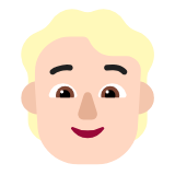 Microsoft(Windows) Person: Light Skin Tone, Blond Hair Emoji