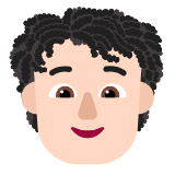 Microsoft(Windows) Person: Light Skin Tone, Curly Hair Emoji