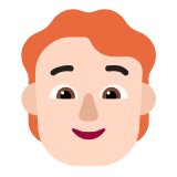 Microsoft(Windows) Person: Light Skin Tone, Red Hair Emoji