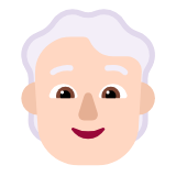 Microsoft(Windows) Person: Light Skin Tone, White Hair Emoji