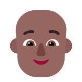 Microsoft(Windows) Person: Medium-Dark Skin Tone, Bald Emoji