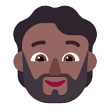 Microsoft(Windows) Person: Medium-Dark Skin Tone, Beard Emoji