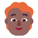 Microsoft(Windows) Person: Medium-Dark Skin Tone, Red Hair Emoji