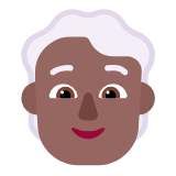 Microsoft(Windows) Person: Medium-Dark Skin Tone, White Hair Emoji