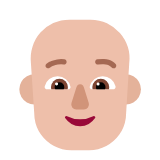 Microsoft(Windows) Person: Medium-Light Skin Tone, Bald Emoji