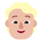 Microsoft(Windows) Person: Medium-Light Skin Tone, Blond Hair Emoji