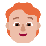 Microsoft(Windows) Person: Medium-Light Skin Tone, Red Hair Emoji