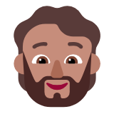 Microsoft(Windows) Person: Medium Skin Tone, Beard Emoji