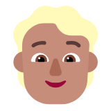 Microsoft(Windows) Person: Medium Skin Tone, Blond Hair Emoji