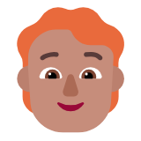 Microsoft(Windows) Person: Medium Skin Tone, Red Hair Emoji