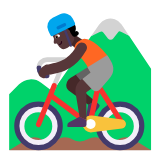 Microsoft(Windows) Person Mountain Biking: Dark Skin Tone Emoji