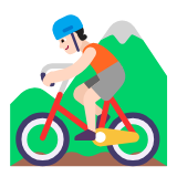 Microsoft(Windows) Person Mountain Biking: Light Skin Tone Emoji