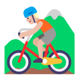 Microsoft(Windows) Person Mountain Biking: Medium-Light Skin Tone Emoji