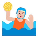 Microsoft(Windows) Person Playing Water Polo: Medium-Light Skin Tone Emoji