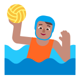 Microsoft(Windows) Person Playing Water Polo: Medium Skin Tone Emoji